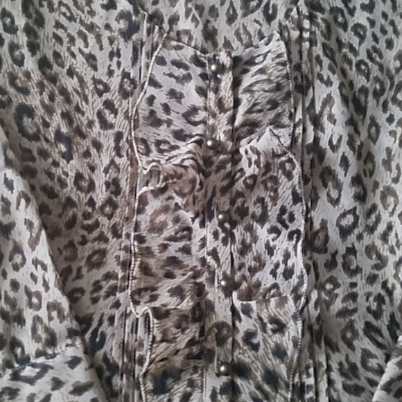 Chaus, 0141, vintage button down Animal Print blouse, elegant,  sz 6 - Picture 10 of 10